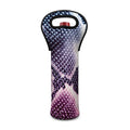 Purple And Blue Snakeskin Print Single Neoprene Wine Tote
