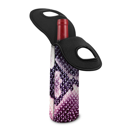 Purple And Blue Snakeskin Print Single Neoprene Wine Tote