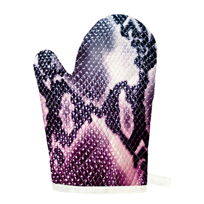 Purple And Blue Snakeskin Print Single Oven Mitt
