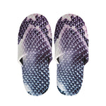 Purple And Blue Snakeskin Print Slippers