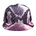 Purple And Blue Snakeskin Print Snapback Cap