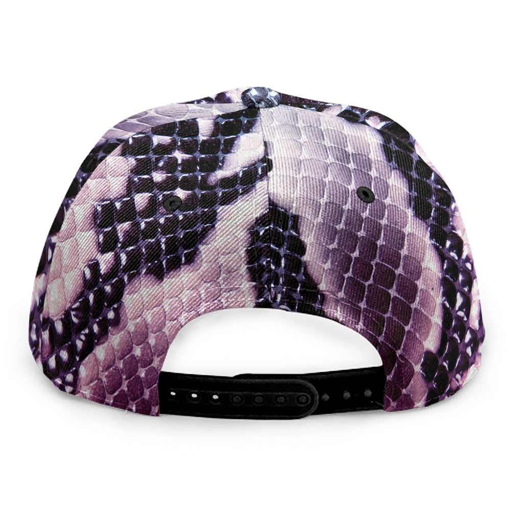 Purple And Blue Snakeskin Print Snapback Cap