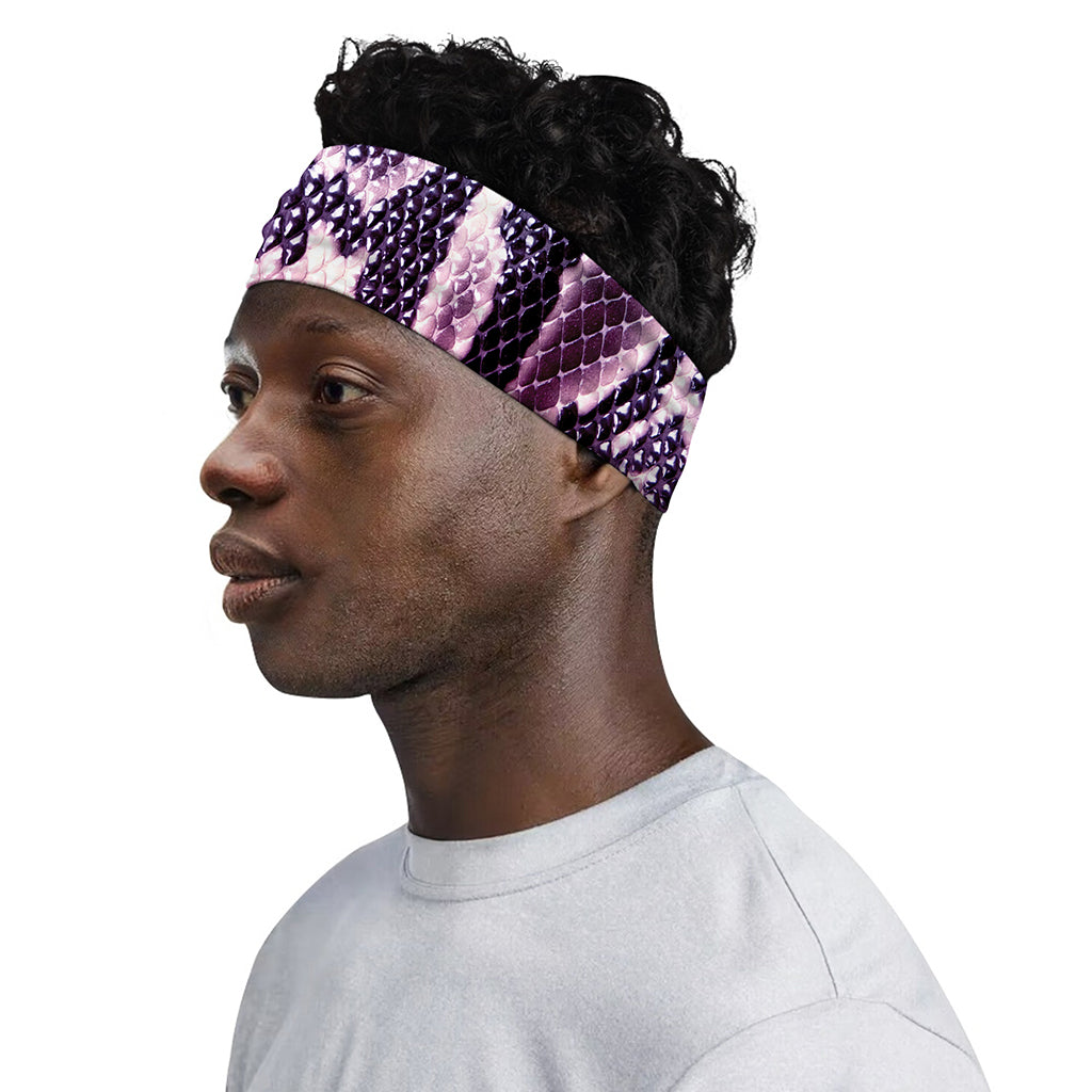 Purple And Blue Snakeskin Print Sports Headband