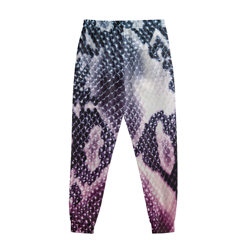 Purple And Blue Snakeskin Print Sweatpants