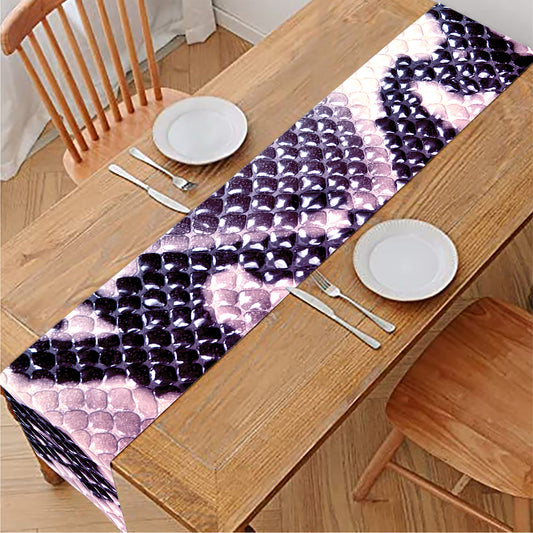 Purple And Blue Snakeskin Print Table Runner