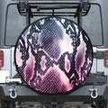 Purple And Blue Snakeskin Print Tire Cover