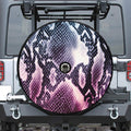 Purple And Blue Snakeskin Print Tire Cover With Camera Hole