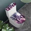 Purple And Blue Snakeskin Print Toilet Lid And Tank Cover Set