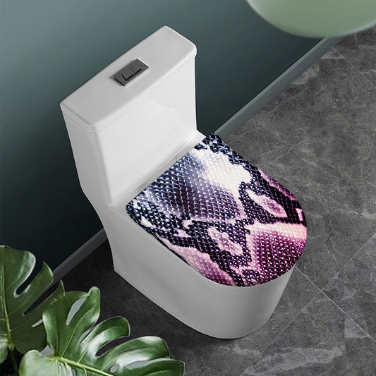 Purple And Blue Snakeskin Print Toilet Lid Cover