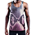 Purple And Blue Snakeskin Print Men's Workout Tank Top