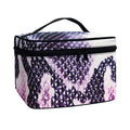 Purple And Blue Snakeskin Print Travel Makeup Bag