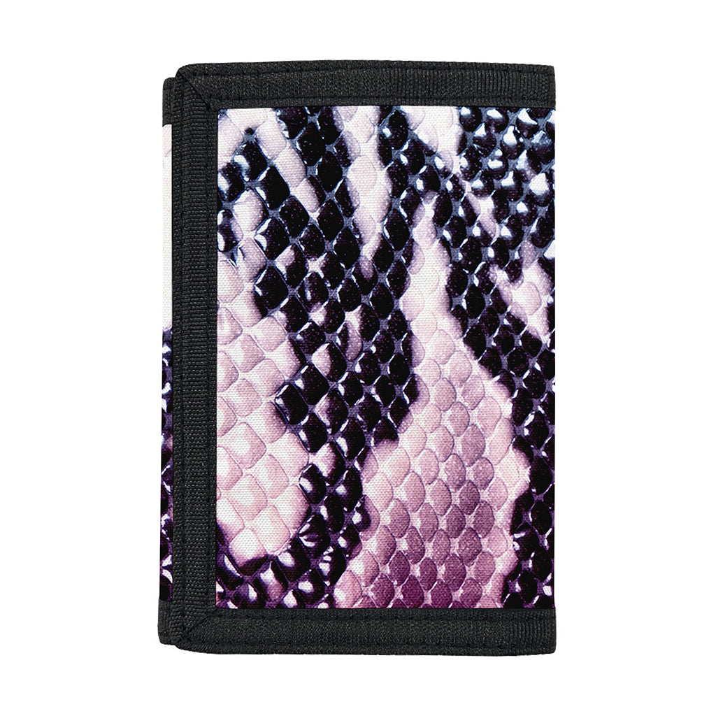 Purple And Blue Snakeskin Print Trifold Wallet