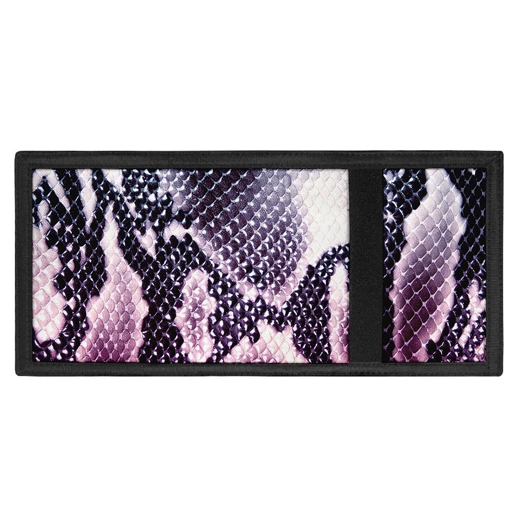 Purple And Blue Snakeskin Print Trifold Wallet