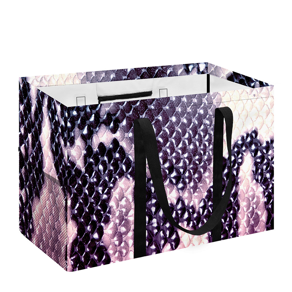 Purple And Blue Snakeskin Print Utility Tote Bag