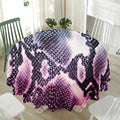 Purple And Blue Snakeskin Print Waterproof Round Tablecloth