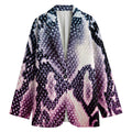 Purple And Blue Snakeskin Print Women's Blazer