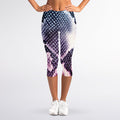 Purple And Blue Snakeskin Print Women's Capri Leggings