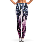 Purple And Blue Snakeskin Print Women's Leggings
