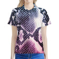 Purple And Blue Snakeskin Print Women's Polo Shirt