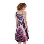 Purple And Blue Snakeskin Print Women's Sleeveless Dress