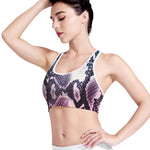 Purple And Blue Snakeskin Print Women's Sports Bra