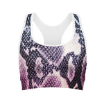 Purple And Blue Snakeskin Print Women's Sports Bra