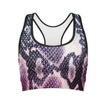 Purple And Blue Snakeskin Print Women's Sports Bra