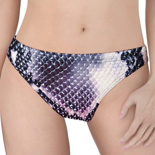 Purple And Blue Snakeskin Print Women's Thong