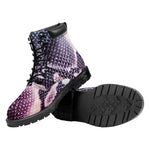 Purple And Blue Snakeskin Print Work Boots