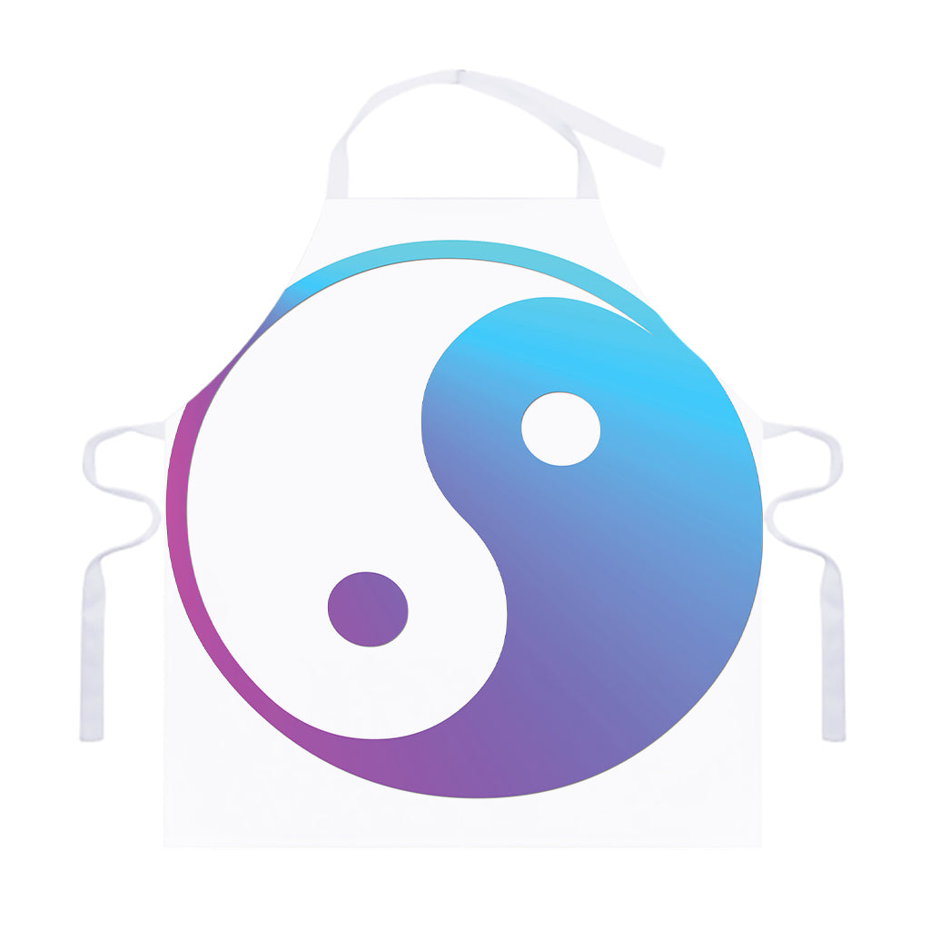 Purple And Blue Yin Yang Print Adjustable Apron