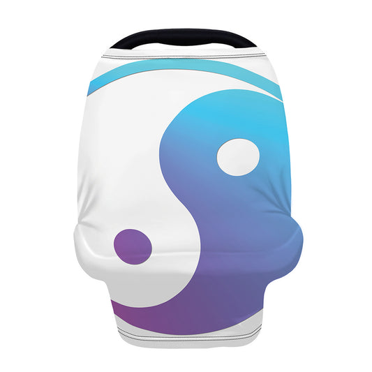 Purple And Blue Yin Yang Print Baby Seat Cover