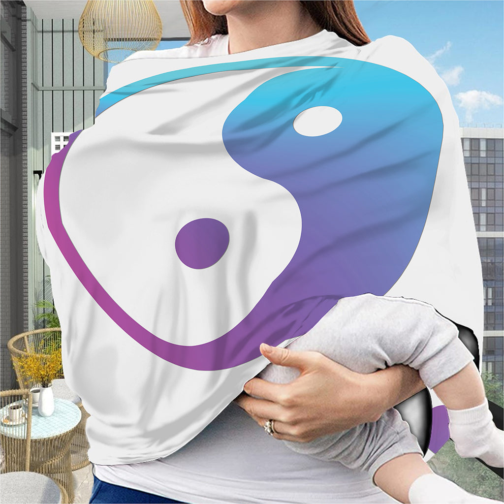 Purple And Blue Yin Yang Print Baby Seat Cover
