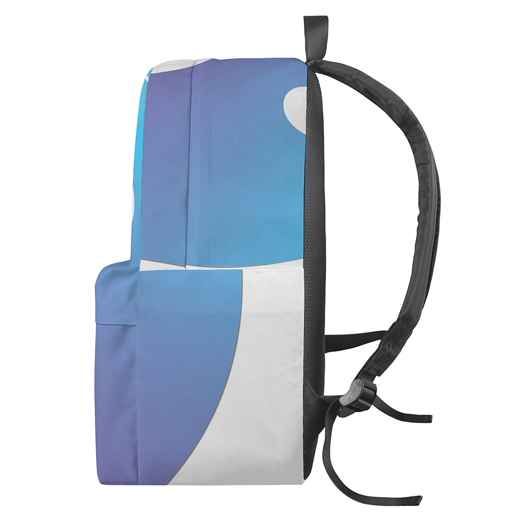 Purple And Blue Yin Yang Print Backpack