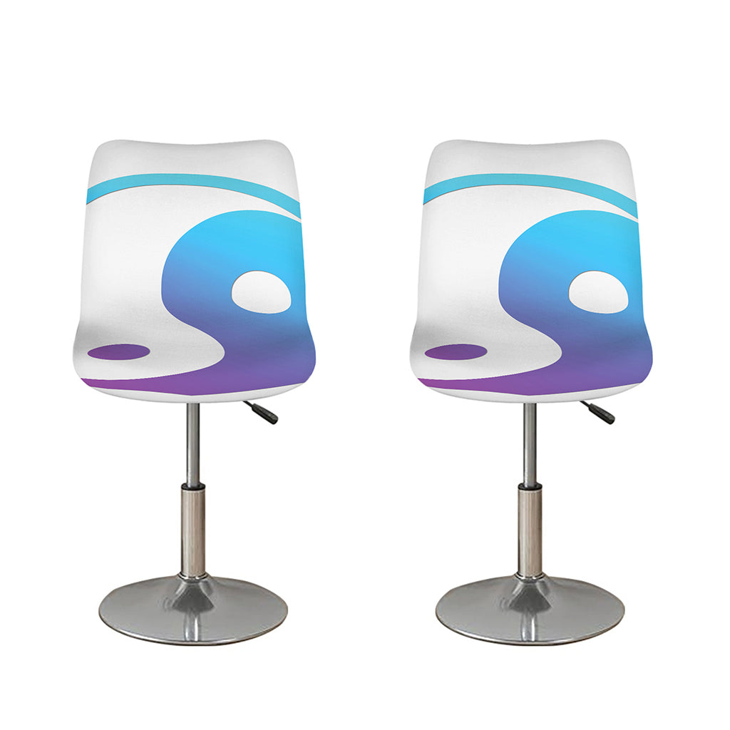 Purple And Blue Yin Yang Print Bar Stool Covers