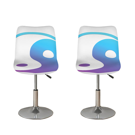 Purple And Blue Yin Yang Print Bar Stool Covers