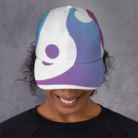 Purple And Blue Yin Yang Print Baseball Cap
