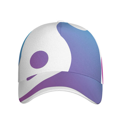 Purple And Blue Yin Yang Print Baseball Cap