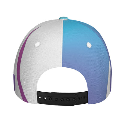 Purple And Blue Yin Yang Print Baseball Cap