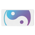 Purple And Blue Yin Yang Print Beach Towel