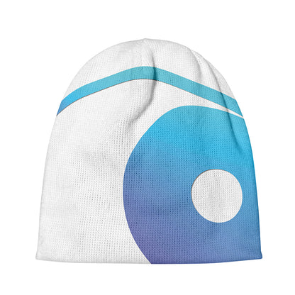 Purple And Blue Yin Yang Print Beanie