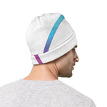 Purple And Blue Yin Yang Print Beanie