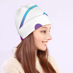 Purple And Blue Yin Yang Print Beanie