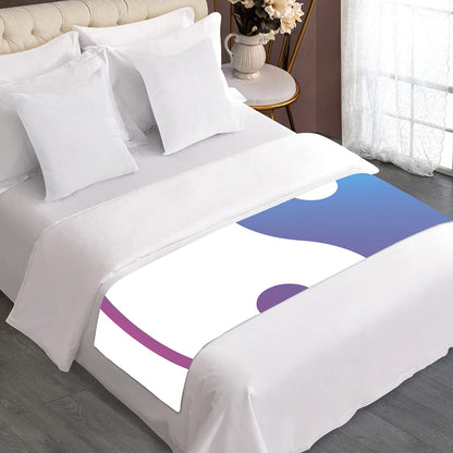 Purple And Blue Yin Yang Print Bed Runner