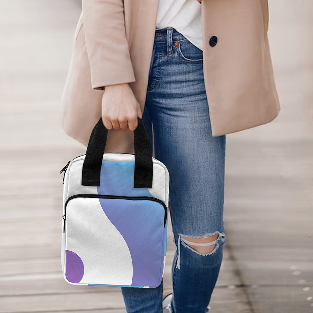 Purple And Blue Yin Yang Print Bible Tote Bag