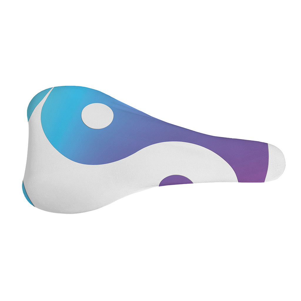 Purple And Blue Yin Yang Print Bicycle Seat Cover