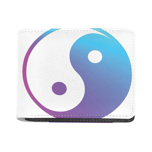 Purple And Blue Yin Yang Print Bifold Wallet