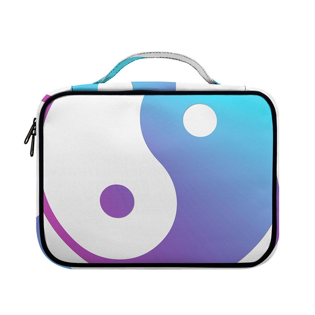 Purple And Blue Yin Yang Print Briefcase Bible Bag