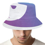 Purple And Blue Yin Yang Print Bucket Hat