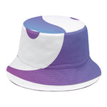 Purple And Blue Yin Yang Print Bucket Hat
