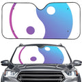 Purple And Blue Yin Yang Print Car Windshield Sun Shade